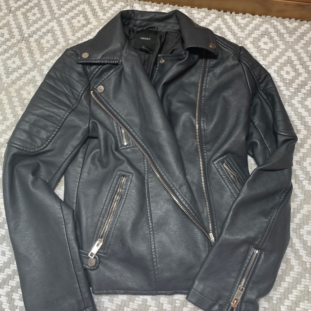 SOLD Charcoal leather jacket